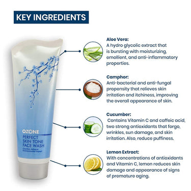 Ozone Perfect Skin Tone Face Wash, 100g + Perfect Skin Tone Hydrant, 100g